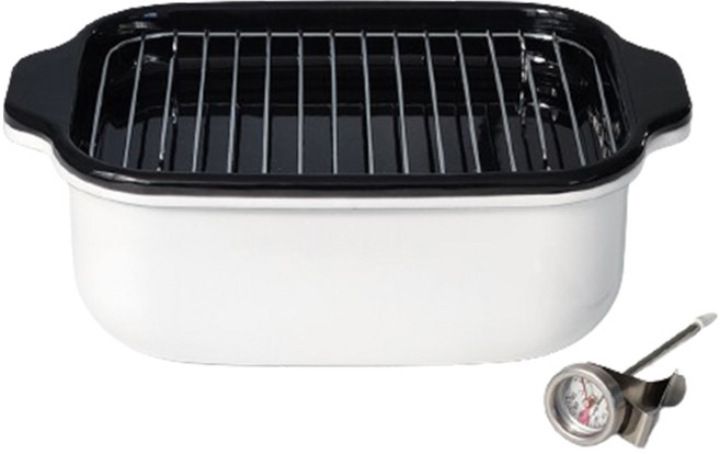 후지호로 인덕션 사각튀김 냄비, 25cm, 화이트, 1세트