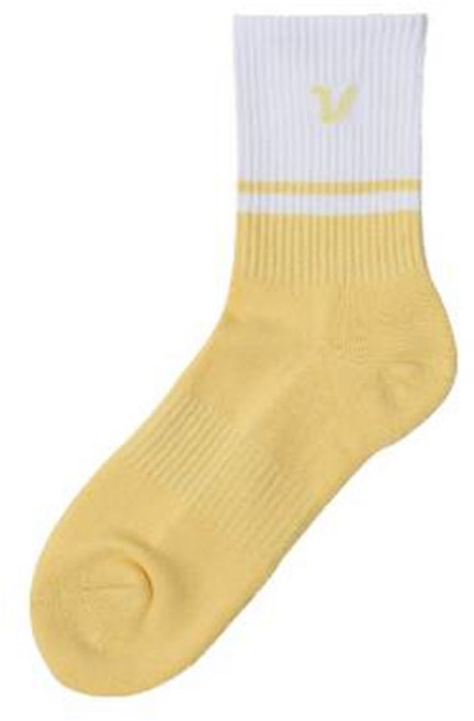 볼빅 VBDB 여성용 중목 골프 양말, 옐로우, 1개