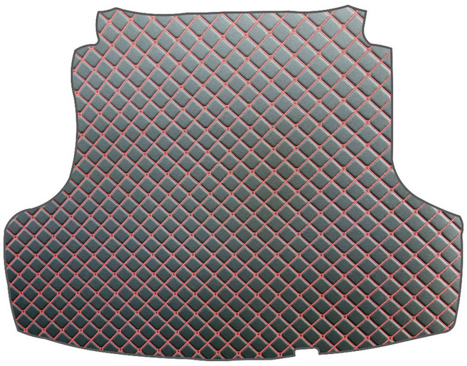 아이빌 가죽 트렁크매트 가솔린, 현대 쏘나타 디엣지 DN8 23년~, 블랙 + 레드스티치