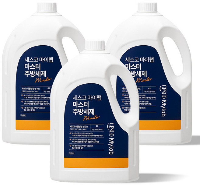 세스코마이랩 마스터 주방세제, 3개, 4L
