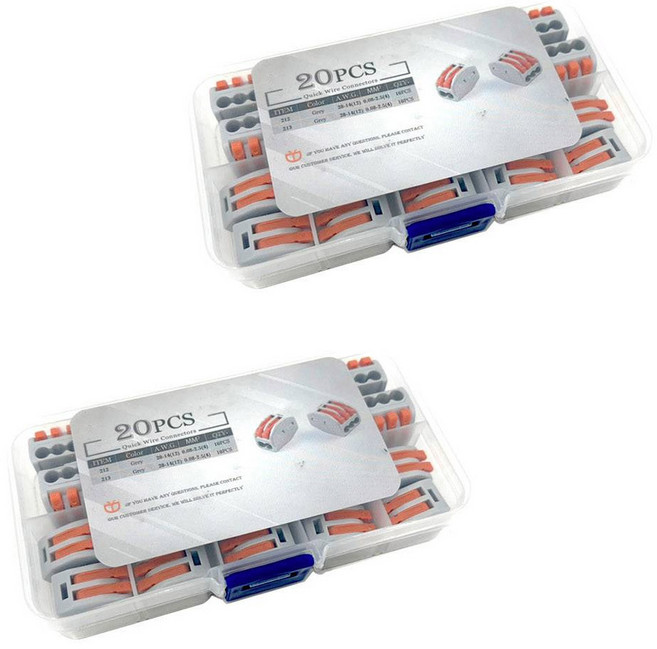 One Stop 槓桿式電線連接器端子 萬用電線多功能盒 20入組, 2套