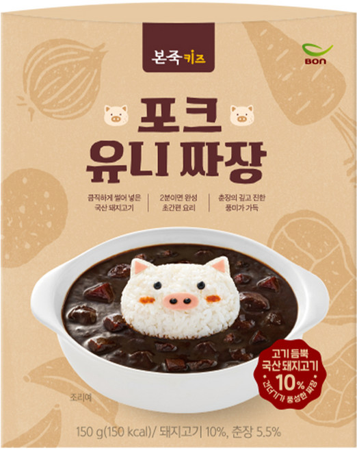본죽 키즈 포크 유니 짜장, 150g, 1개