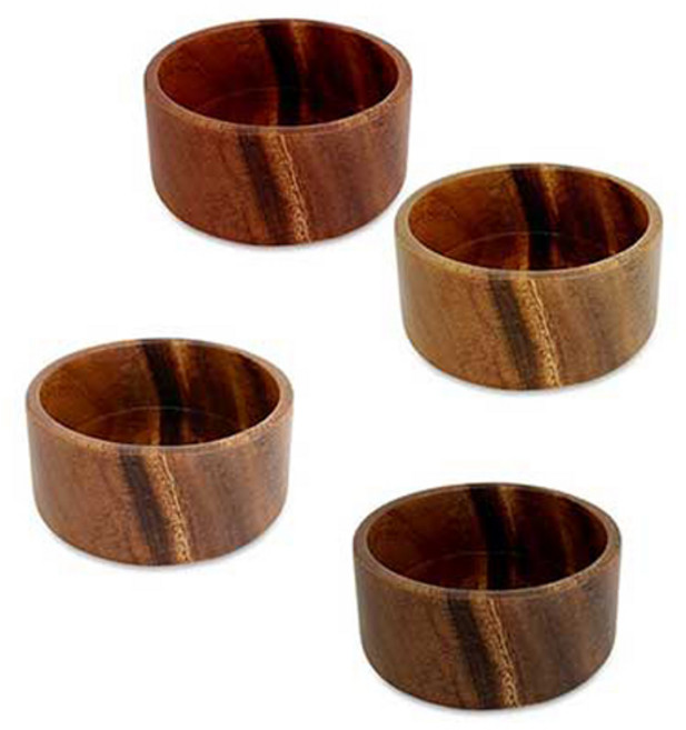 부엌다옴 레인트리 우드 블록 요거트볼 12cm 세트, 혼합색상, 4개