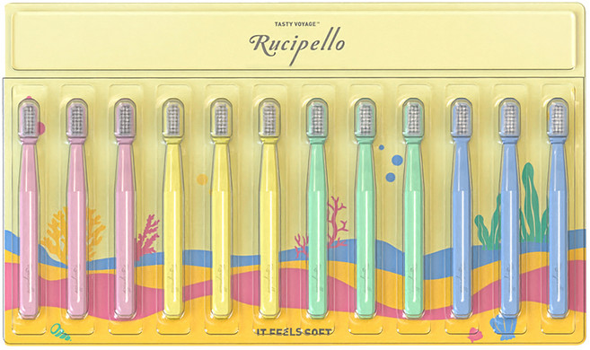 루치펠로 유아칫솔 4종 세트, 울라울라 + 멜레멜레 + 무아무아 + 후이후이, 12개입, 1세트