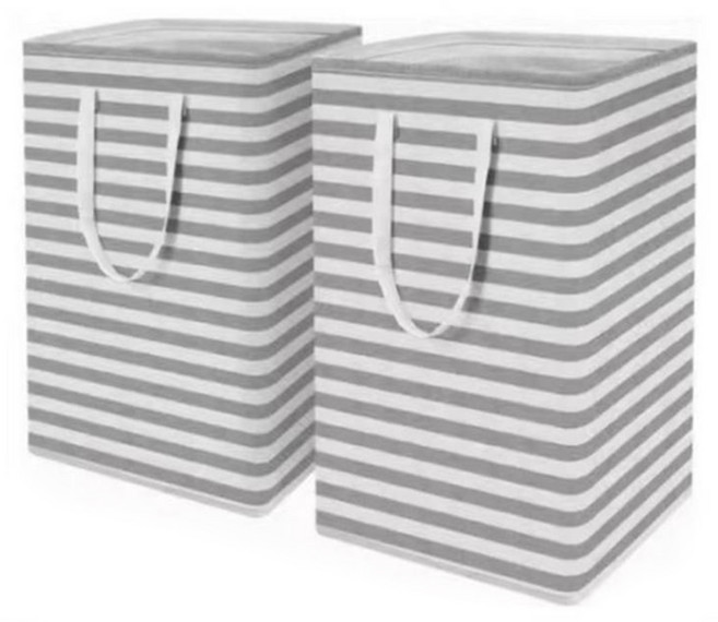 앞날앤 접이식 대용량 빨래 바구니 2p, 그레이