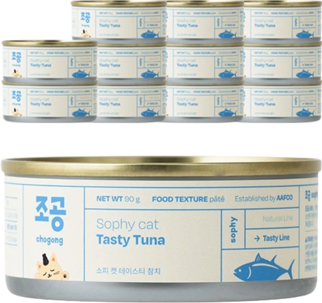 조공 성묘용 소피 캣 테이스티 습식캔, 참치, 90g, 12개 - 쿠팡