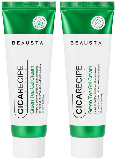 뷰스타 시카레시피 그린티 액티브 젤 크림, 50ml, 2개