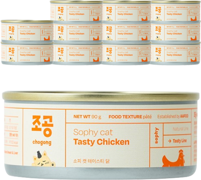 조공 성묘용 소피 캣 테이스티 습식캔, 닭, 90g, 12개