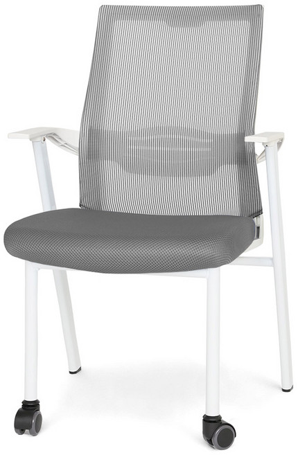 체어포커스 올백 공부의자 A500, 화이트바디 + 메쉬 올그레이