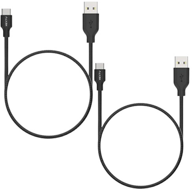 넥스트유 A타입-C타입 고속충전 데이터 숏 짧은 케이블 NEXT-AC4031U2, 30cm, 블랙, 2개