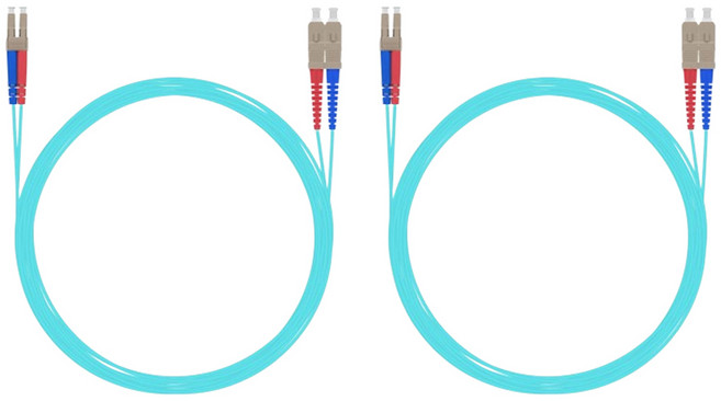 넥스트유 10G OM3 멀티모드 LC-SC 광 점퍼코드 패치코드 NEXT-LS303MM-10G, 아쿠아, 2개, 3m