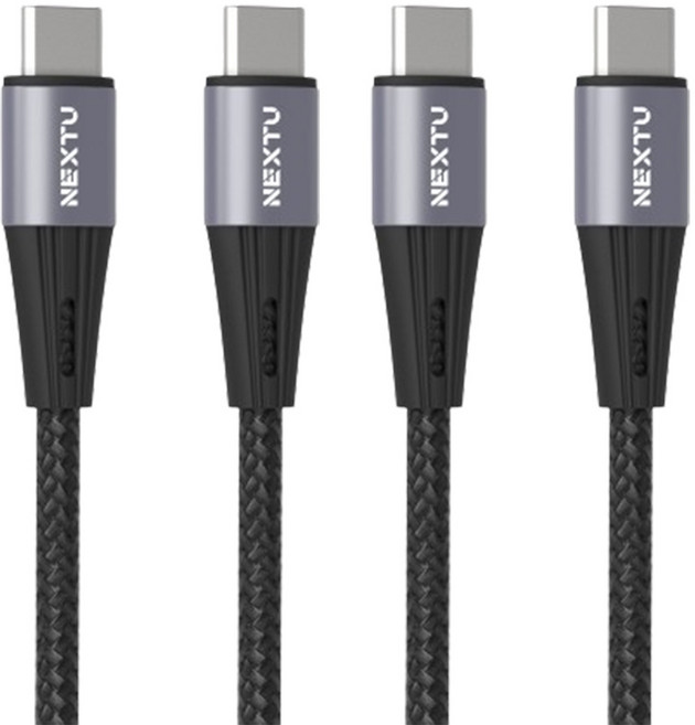 넥스트 USB C타입-C타입 데이터 고속충전 짧은 숏 케이블 60W, 블랙, 2개, 30cm