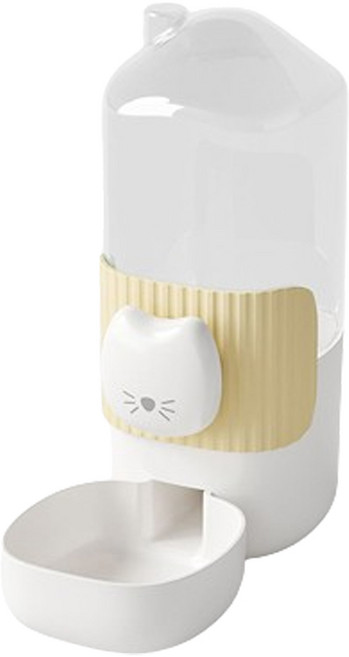 PASTEL PET Kitty Point 掛式半自動飲水器, 奶油色, 1個