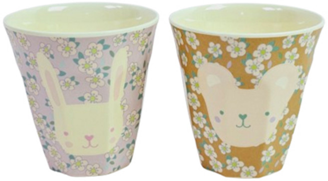 라이스 유아용 컵 소 2종 세트, 토끼, 아기곰, 1세트, 170ml