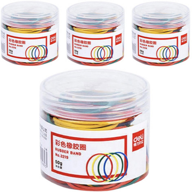 델리 칼라고무줄 E3219, 랜덤발송, 4개