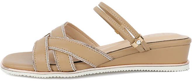 제이슈 여성용 소가죽 스테린 큐빅 세피창 투웨이 뮬 샌들 4cm