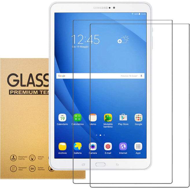 아네스 태블릿PC 9H 고경도 풀커버 강화유리 액정보호필름 2p 세트, 투명, 1세트