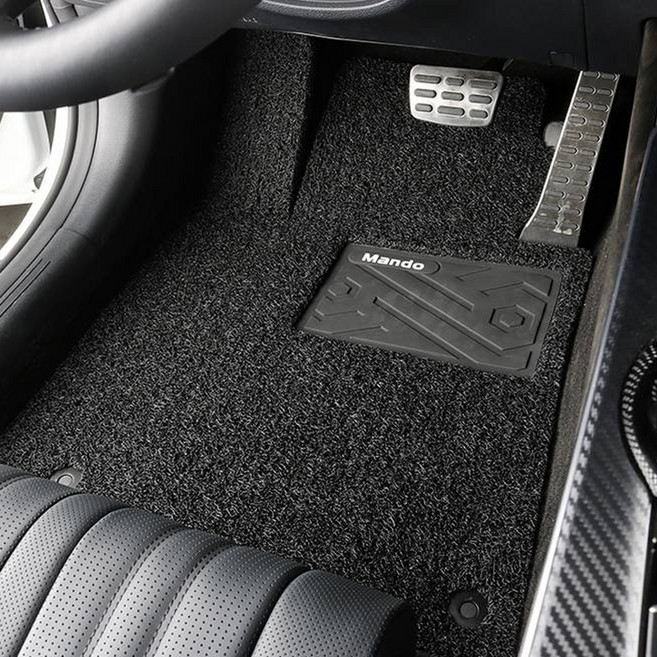 HL만도 컬러풀 와이드 볼륨쿠션 카매트 1열 + 2열 세트, 테슬라 모델3 하이랜드, 블랙