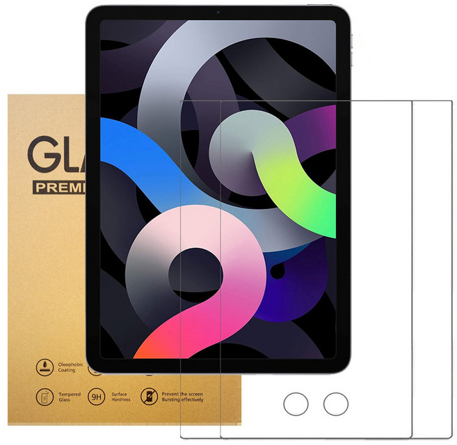 아네스 태블릿PC 9H 고경도 풀커버 강화유리 액정보호필름 2p 세트, 투명, 1세트