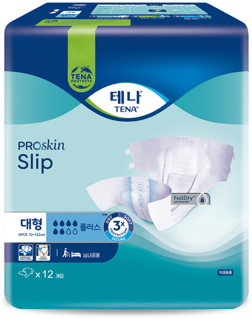 테나 플러스 남녀공용 성인기저귀, 대형, 12개입, 1개