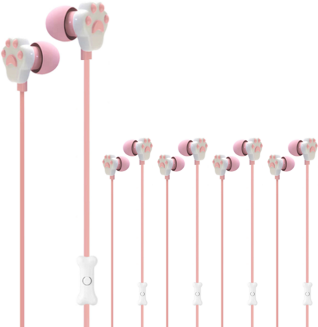 고양이발 테블릿 컴퓨터 이어폰 5p GSDUN 분홍색