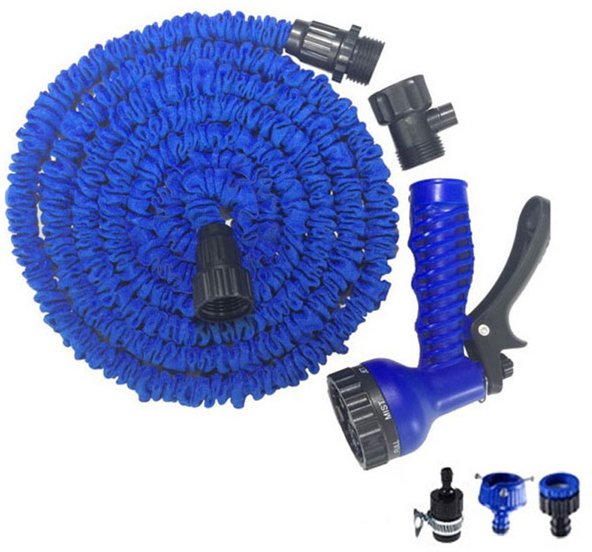 에버하우스 다용도 늘어나는 물 분사 매직호스 22.5m, 1개, 블루