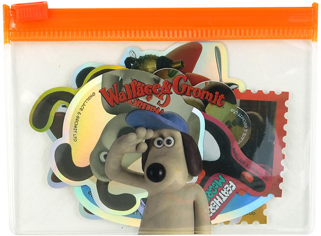 핑크풋 6000 월레스와 그로밋 조각 도무송 스티커 세트, 오렌지, 1세트