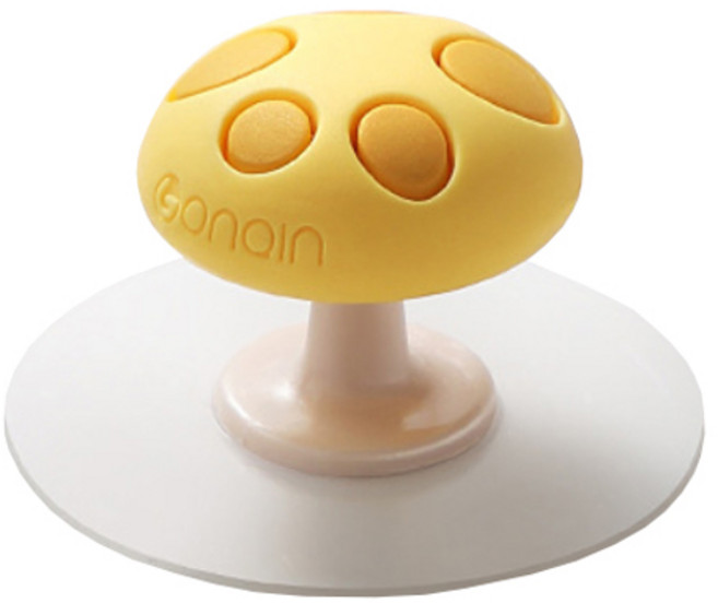 피키픽스 변기뚜껑 커버 실리콘 손잡이 버섯, 1개, 옐로우