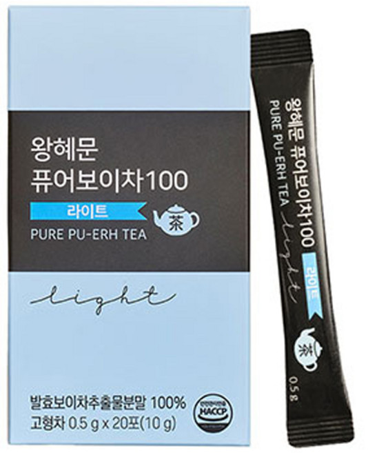 비엘 왕혜문 퓨어보이차100 라이트, 500mg, 20개입, 1개