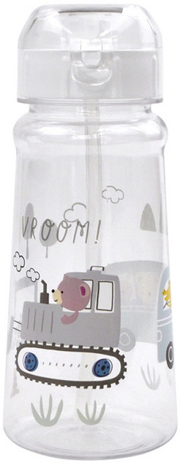 부릉 아동용 붕붕 실리콘 빨대 물병, 혼합색상, 450ml, 1개