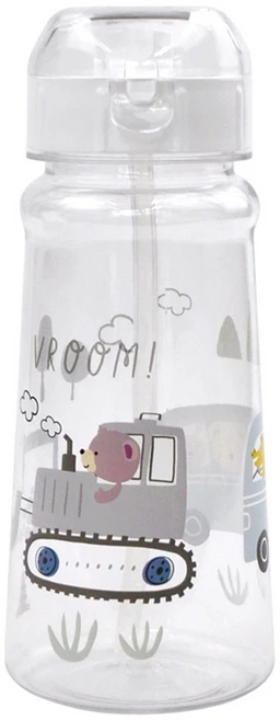 부릉 아동용 붕붕 실리콘 빨대 물병, 혼합색상, 450ml, 1개 - 쿠팡