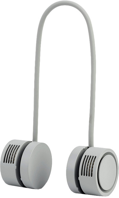 단순생활 휴대용 넥밴드 선풍기 롤링, 07111, 연그레이