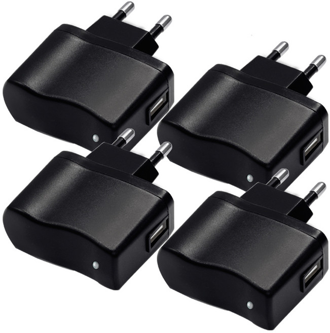 서가 5V 1A 저전력 USB 충전기 어댑터, 블랙, 4개