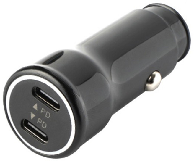 카쏙 듀얼 C타입 고속 충전기 시거잭, 115890, 블랙