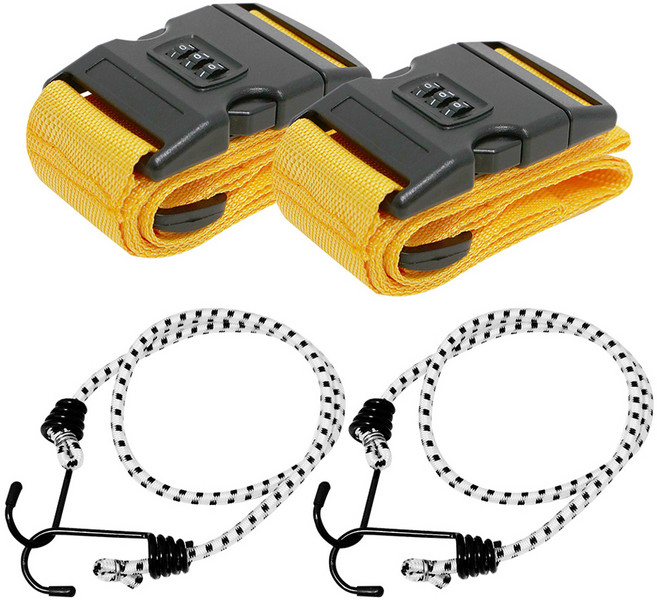 벅703 잠금장치 웨빙스트랩 2p + 스트레치코드 2p 세트, 혼합색상