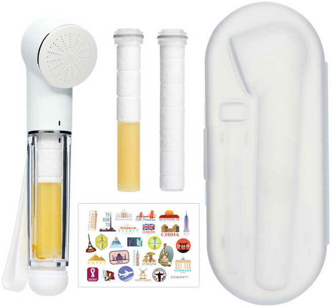 세비앙 체크인 필터샤워기 + 필터 2p + 전용보관 케이스 세트, 1개, 설레임 하양