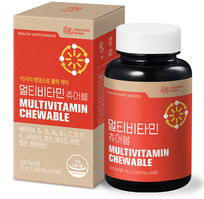 대상웰라이프 정품 멀티비타민 츄어블, 60정, 1개