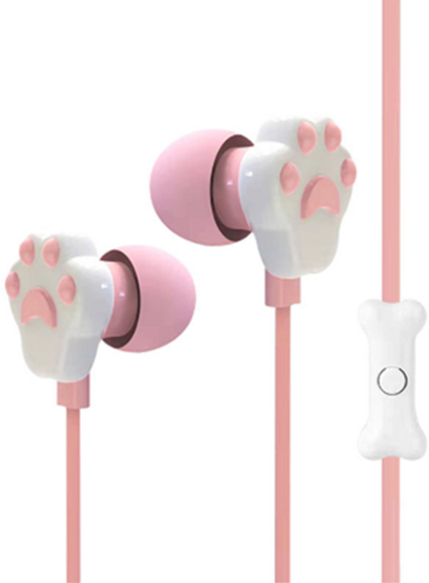 오션리브 고양이발 테블릿 컴퓨터 이어폰 분홍색