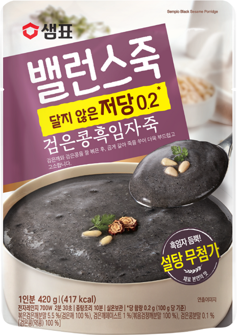 샘표 밸런스죽 검은콩흑임자죽, 420g, 1개