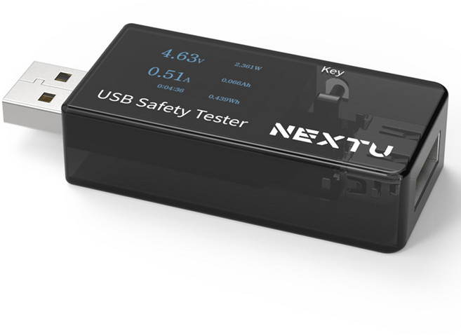 넥스트유 USB A타입 전압 전류 측정 테스터기 NEXT-VA01W, 1개