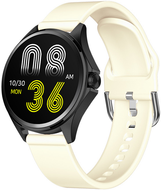 아이뮤즈 스마트워치 muWATCH1S, 아이보리, 33.5mm, 블루투스