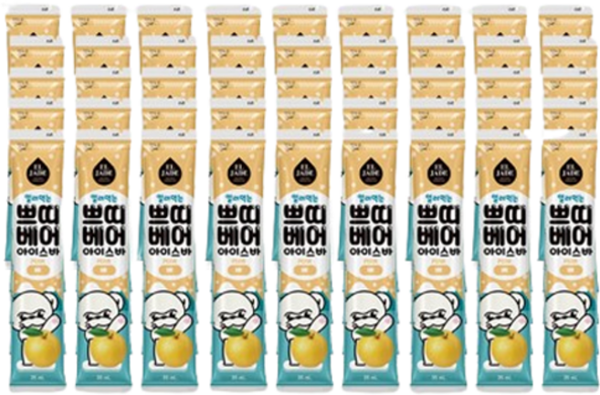 엘제이드 얼려먹는 쁘띠베어 아이스바 배, 45개, 35ml