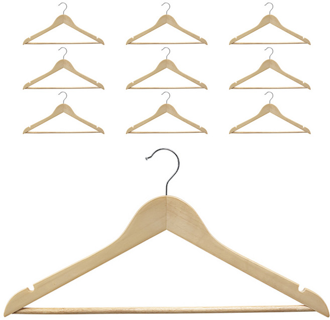 아임홈리빙 지니 리얼우드 상의 옷걸이, 10개