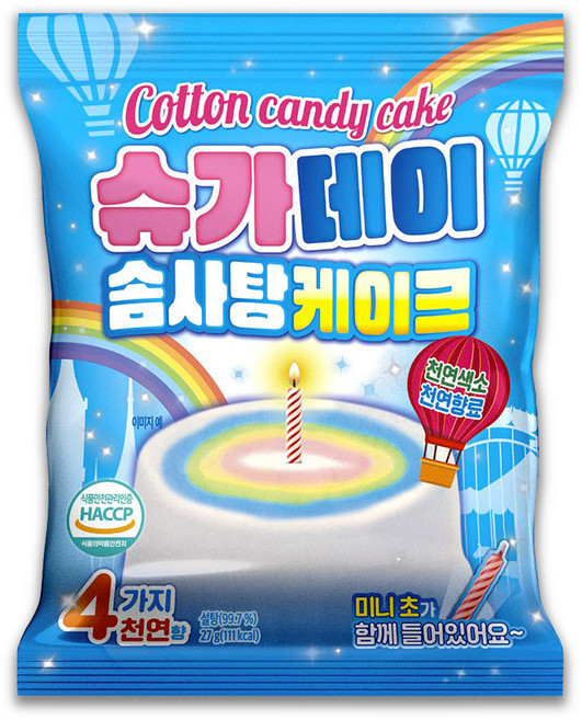 슈가데이 솜사탕 케이크, 27g, 1개