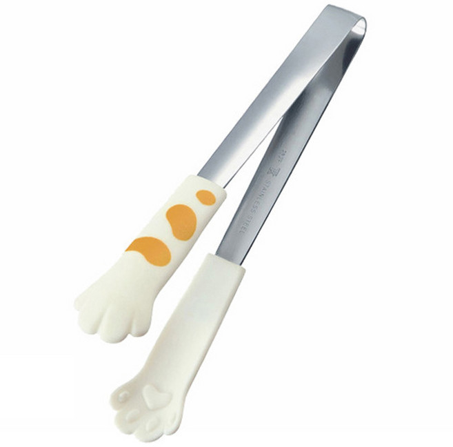 UH홈데코 고양이 발모양 주방 집게 소형, 화이트, 1개