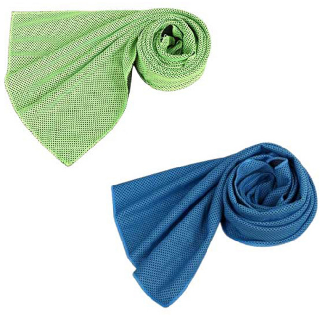 피어니스트 아이스 스포츠 쿨 타월 90 x 30 cm, 그린, 블루, 2개