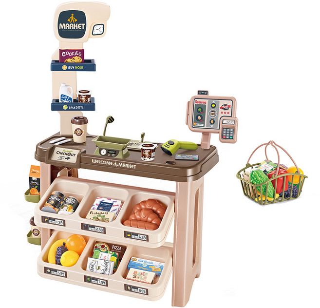 올리블리 홈 슈퍼마켓놀이, 브라운, 1개