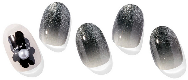 오호라 N 버니 네일스티커 세트, 블랙, 1개