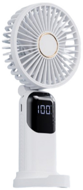 유어올 휴대용 C타입 디스플레이 미니 핸디형 무선 무소음 손풍기, LK-001, 화이트
