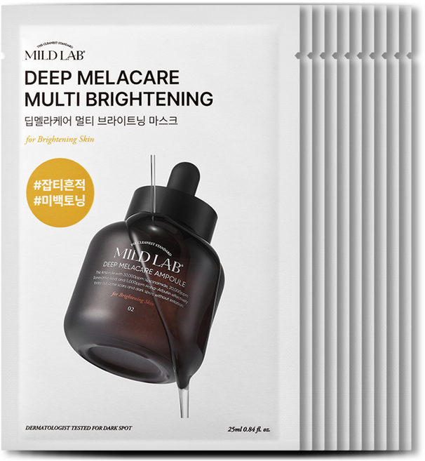 마일드랩 딥 멜라케어 멀티 브라이트닝 마스크팩 250ml, 10개, 1개입